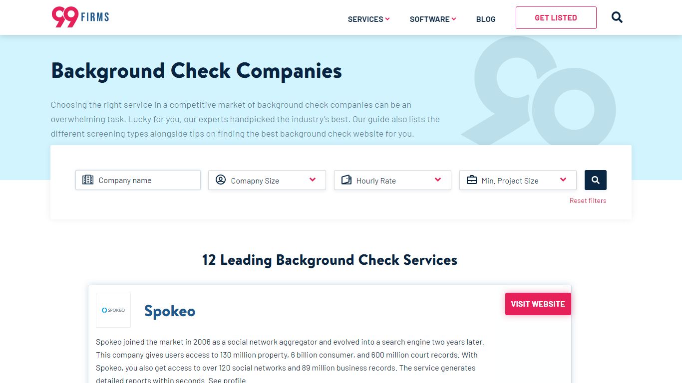 Best Background Check Companies - July 2022 | 99firms